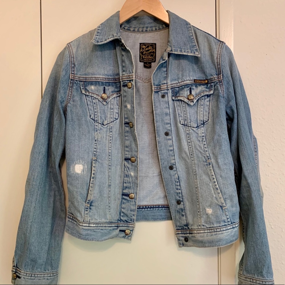 Lucky Brand Denim Jacket with distressed detail